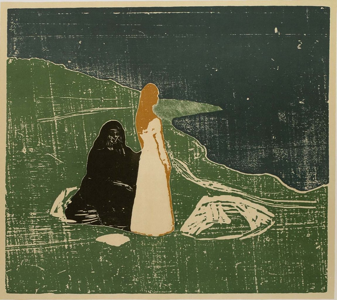 Edvard Munch, Femme sur la plage, 1898. Munch fut un précurseur du collage. Il jouait des assemblages permettant de superposer des figures et des couleurs