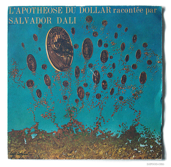 Salavador Dalí, couverture du disque L'apothéose du Dollar, campagne pour le CCF, réalisation Publicis, 1971
