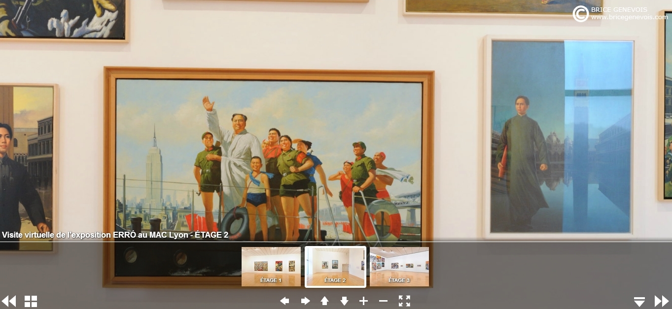 Capture d'écran, visite virtuelle de la rétrospective consacrée en 2014 à Erró au MAC Lyon
