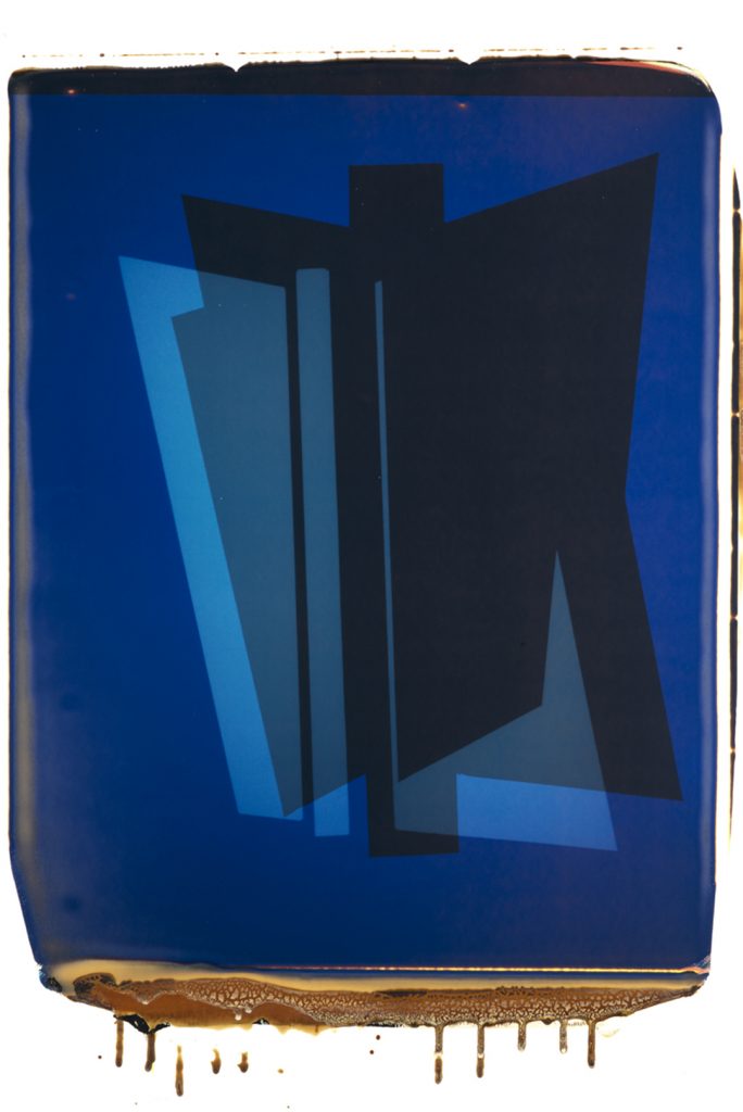Fabiola Menchelli, Green and blue polaroid, 2013, 20 x 24″ Polaroid print