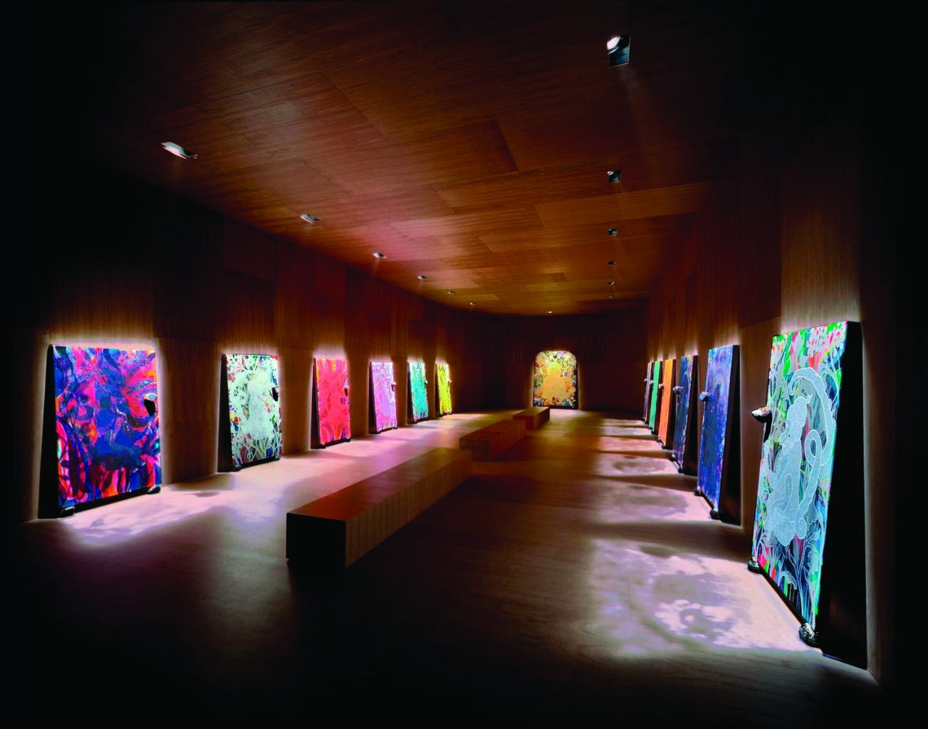 Chris Ofili, The Upper Room, installation à la  Victoria Miro Gallery, Londres. 1999-2002
