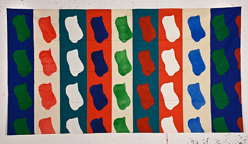 Claude Viallat, Sans titre, 1991, acrylique sur bâche