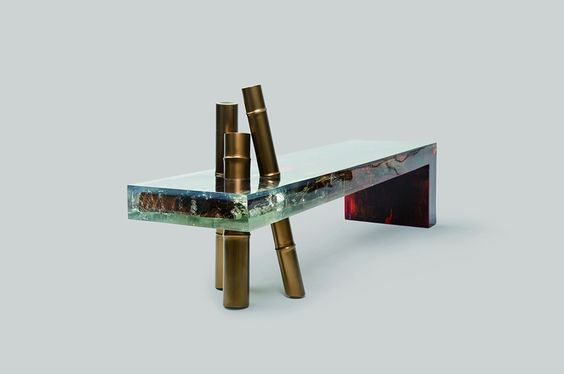 Song Tao, Bamboo Table Tea Table, 2014 – cuivre, bois, resine