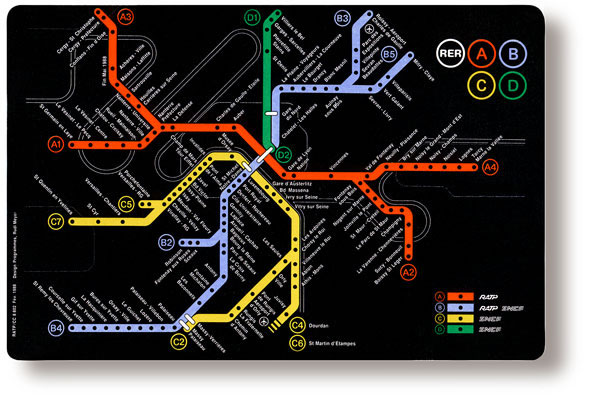Cartographie du RER, 1977-1978. Source : Pixel Creation