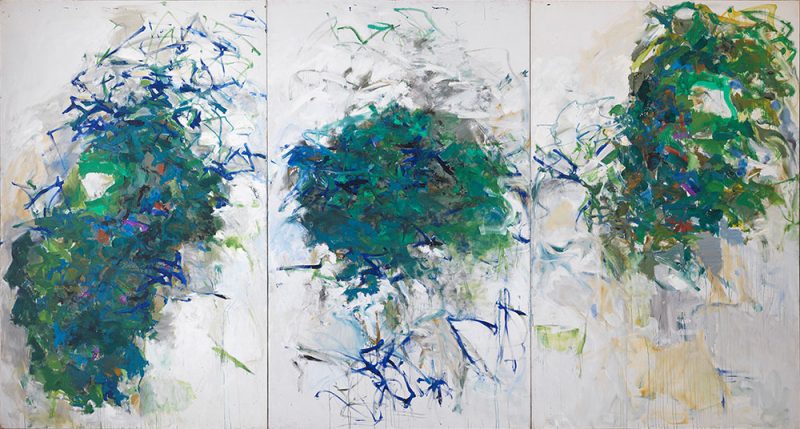 Joan Mitchell, Chicago, 1966-1967, huile sur toile, triptyque, 259,08 x 485,14 cm, collection privée, Courtesy Joan Mitchell Foundation, © Estate Joan Mitchell