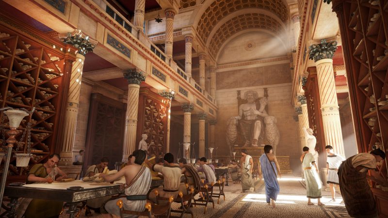Scène d'Assassin's Creed Origins. L'histoire se déroule en -49 dans l'Égypte antique