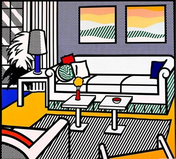 Roy Lichtenstein, série Interior, Interior with Restful Paintings, 1991.