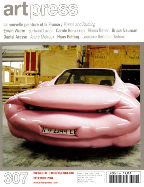 1ère de couverture du magazine Artpress, décembre 2004