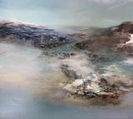 Christian Florio, peinture à l’huile sur toile avec apport de matières et matériaux divers (bois, sable, etc.)