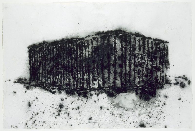 Philippe Cognée, Fusain et graphite agglomérés à l’acrylique sur papier vélin, 1998. Collection MAC/VAL, musée d’art contemporain du Val-de-Marne. Photo © Jacques Faujour.